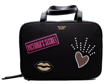 Authentic Outlet Pullout Victoria Secret Travel Kit Pouch 19w x 10 cm with VS  Paper bag Black and Gold
